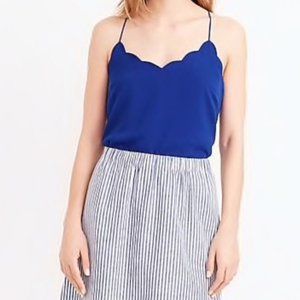 J Crew Scallop Cami Royal Blue Size 0